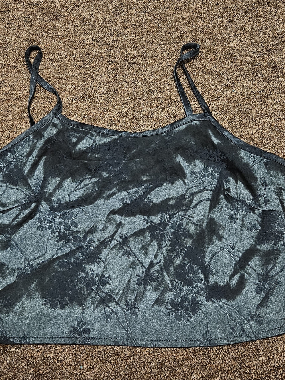Floral Jacquard Crop Cami Top